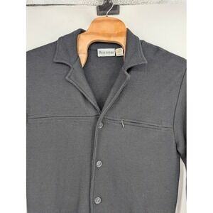 Belvedere Men's Knitted Wool Blend Cardigan Sweater Blazer Black sz L